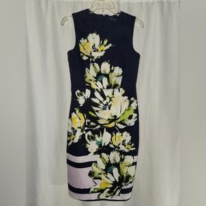 Maggy London Navy Floral Midi Dress Size 4 # Easter #feminine #colorful #floral